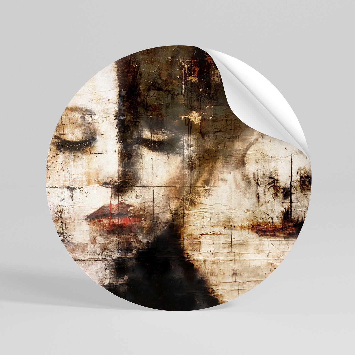 CAPTURED SERENITY Runder Wandsticker zum Abziehen und Aufkleben