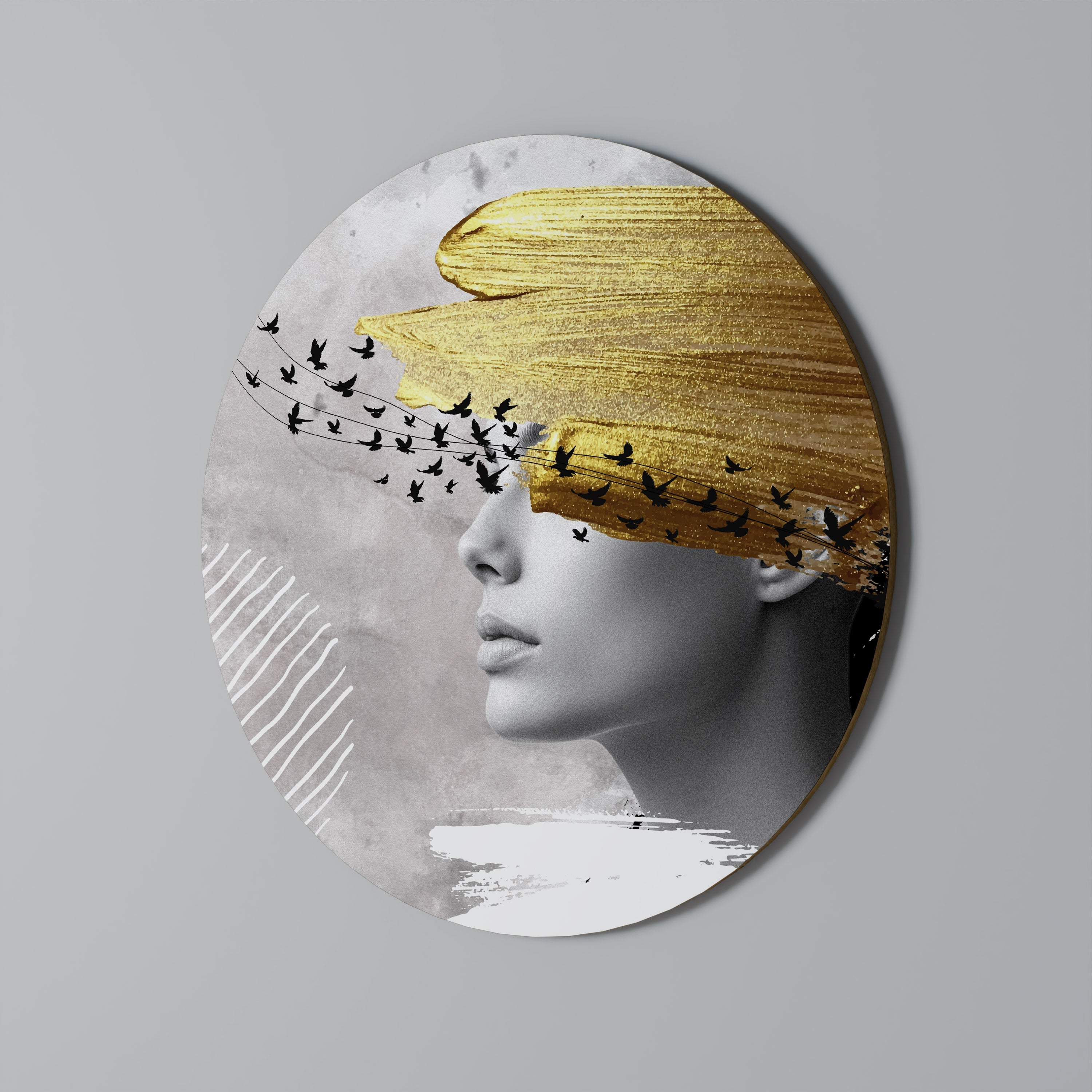 TREASURE THOUGHTS Runde Wanddekoration Ø 69 cm