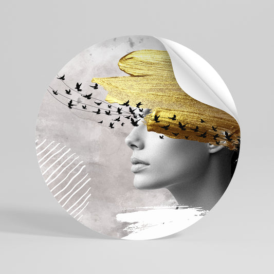 TREASURE THOUGHTS Runder Wandsticker zum Abziehen und Aufkleben