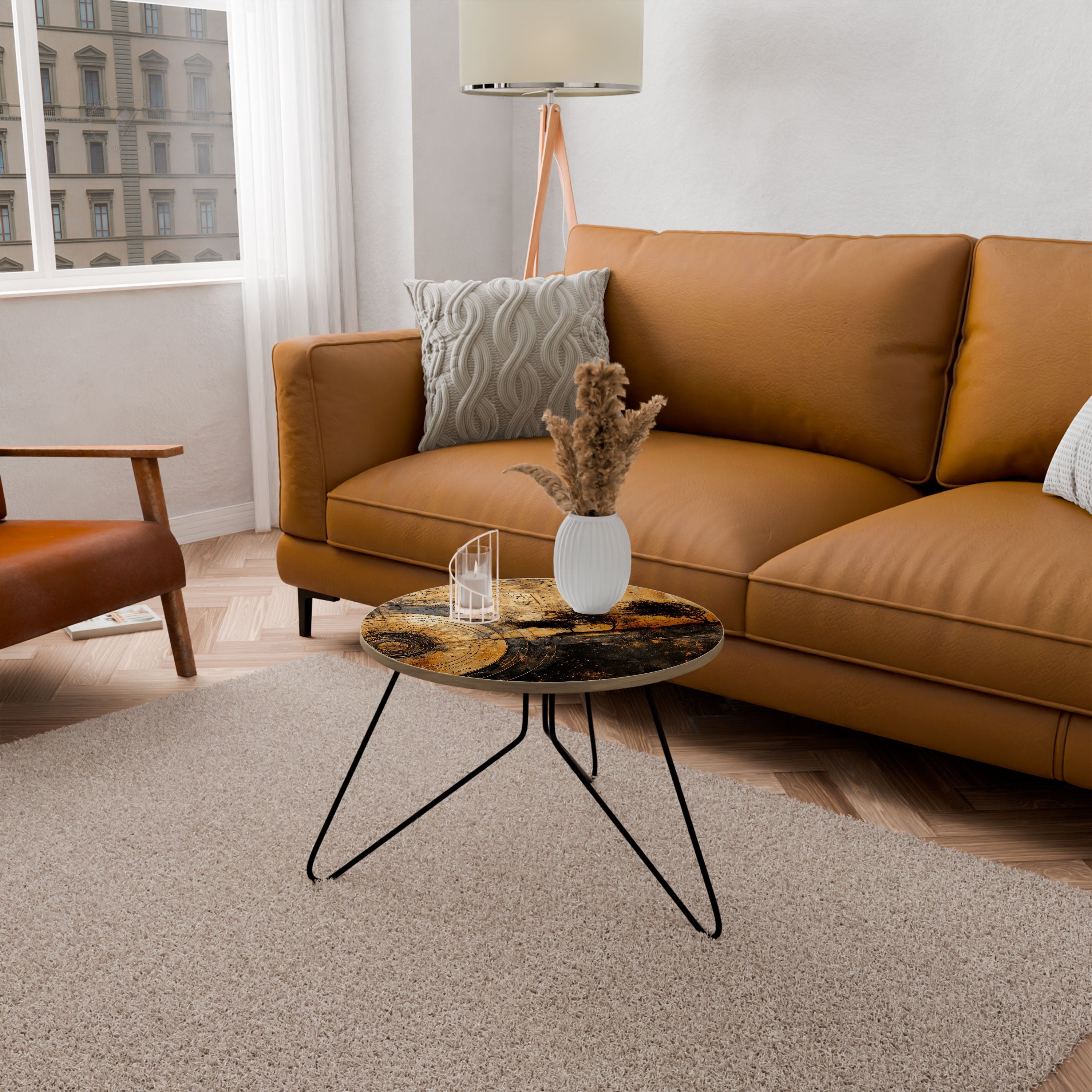 Kupferfarbener Earthquake Couchtisch 60