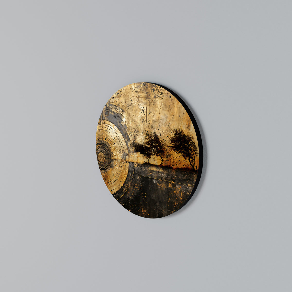 COPPERY EARTHQUAKE Rundes Wandbild