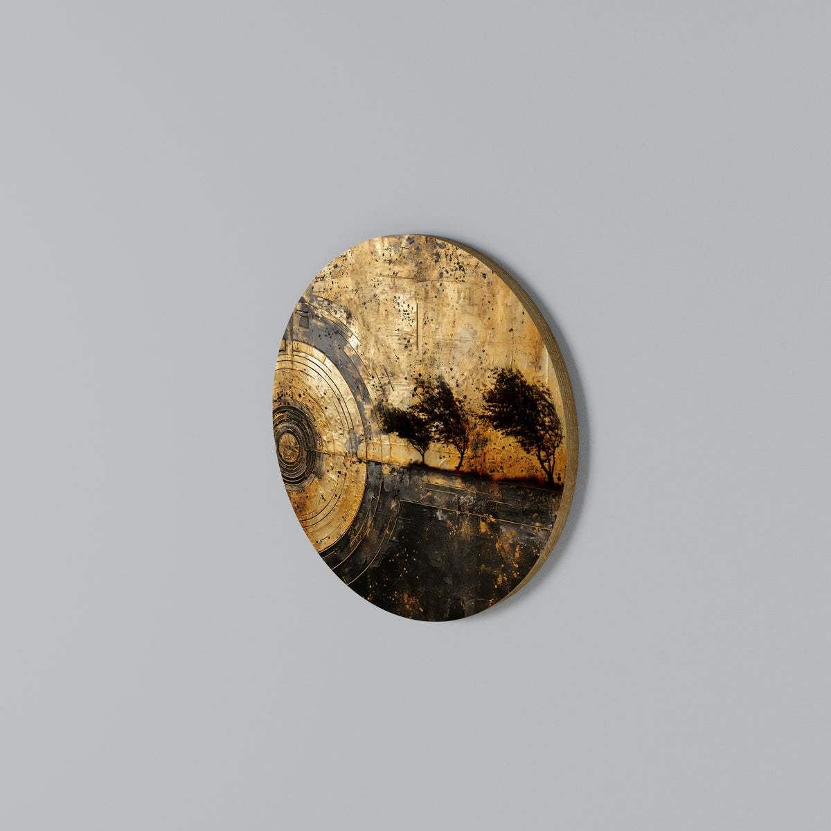 COPPERY EARTHQUAKE Rundes Wandbild