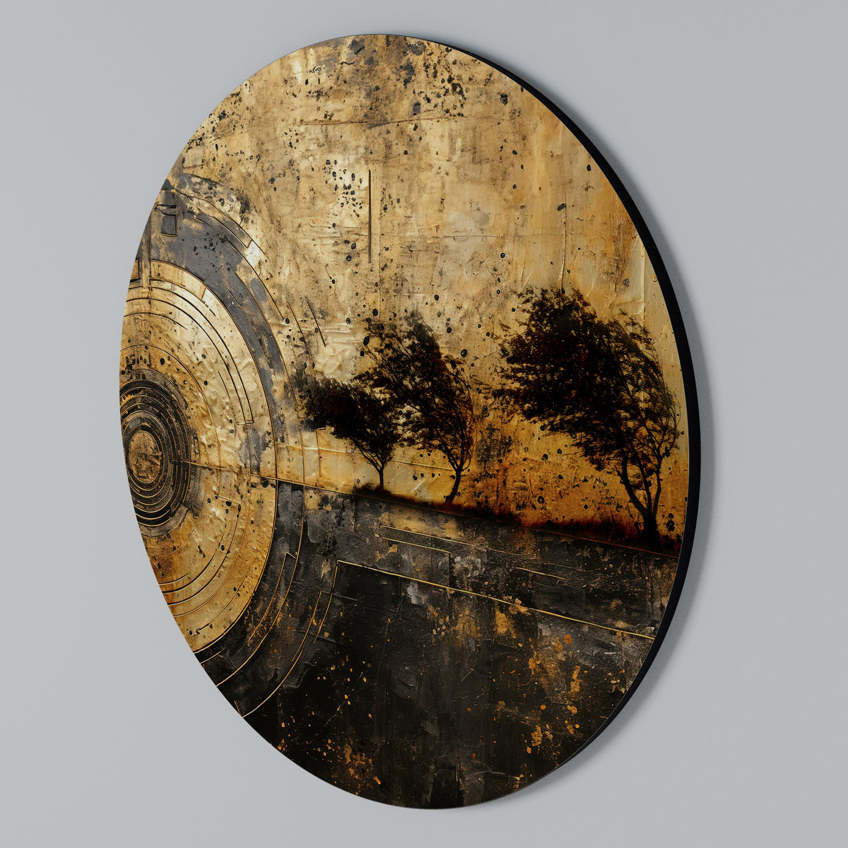 COPPERY EARTHQUAKE Rundes Wandbild