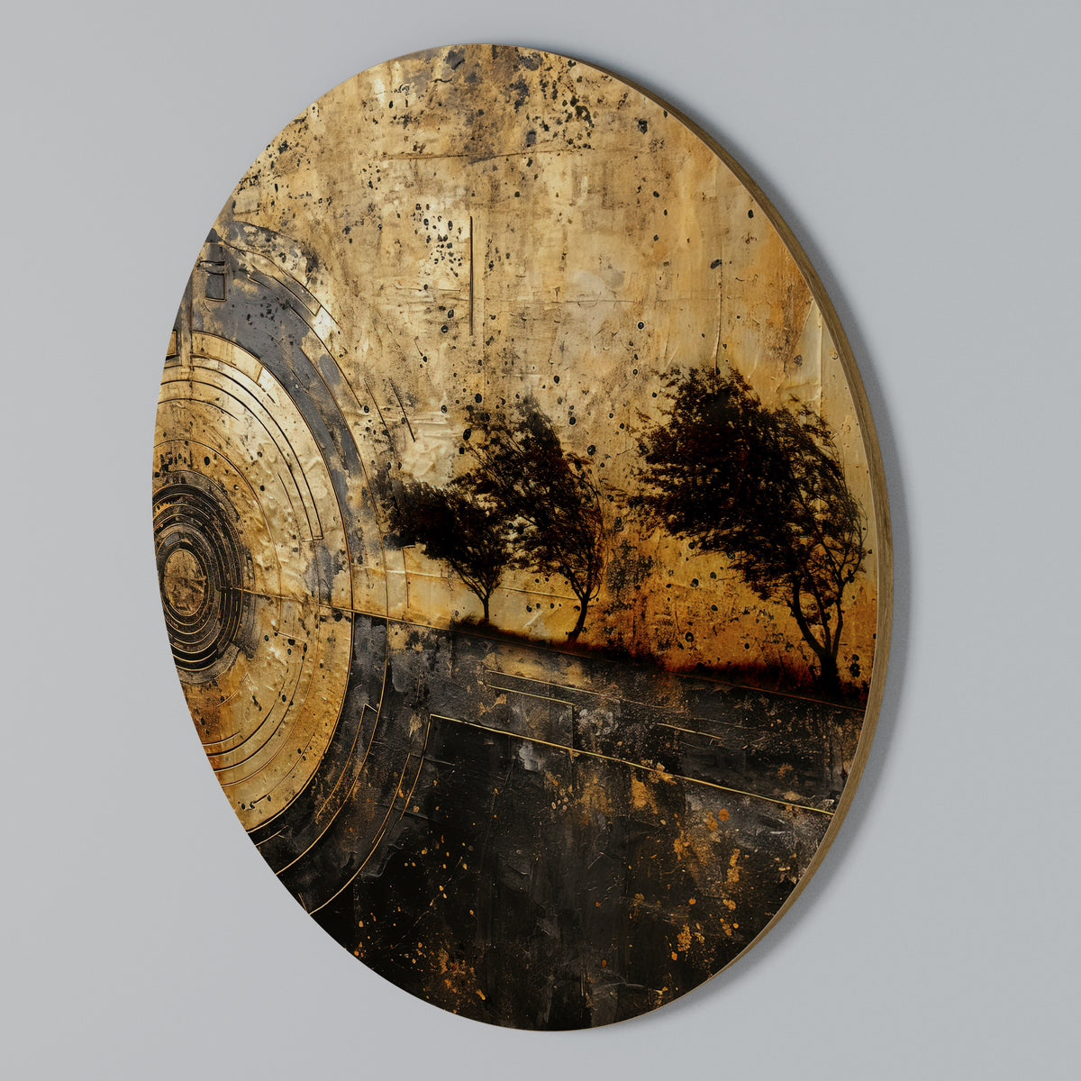 COPPERY EARTHQUAKE Rundes Wandbild