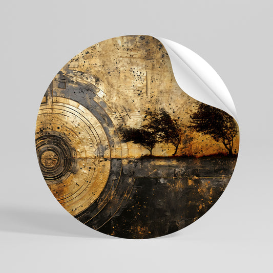 COPPERY EARTHQUAKE Runder Wandsticker zum Abziehen und Aufkleben