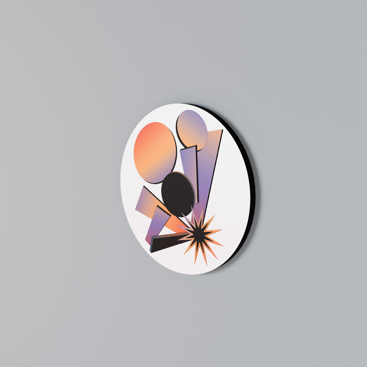 ANGULAR ARTISTRY Rundes Wandbild