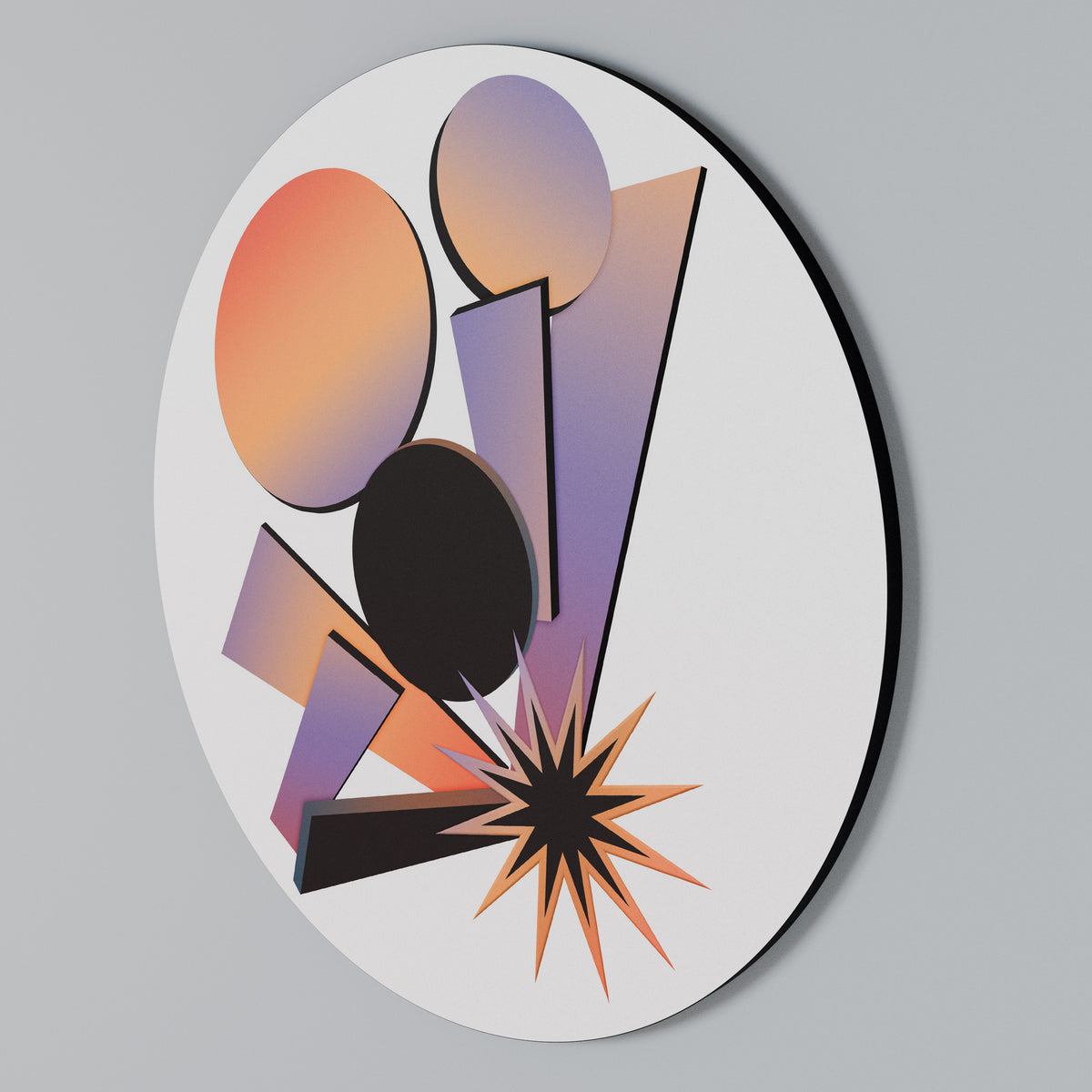 ANGULAR ARTISTRY Rundes Wandbild