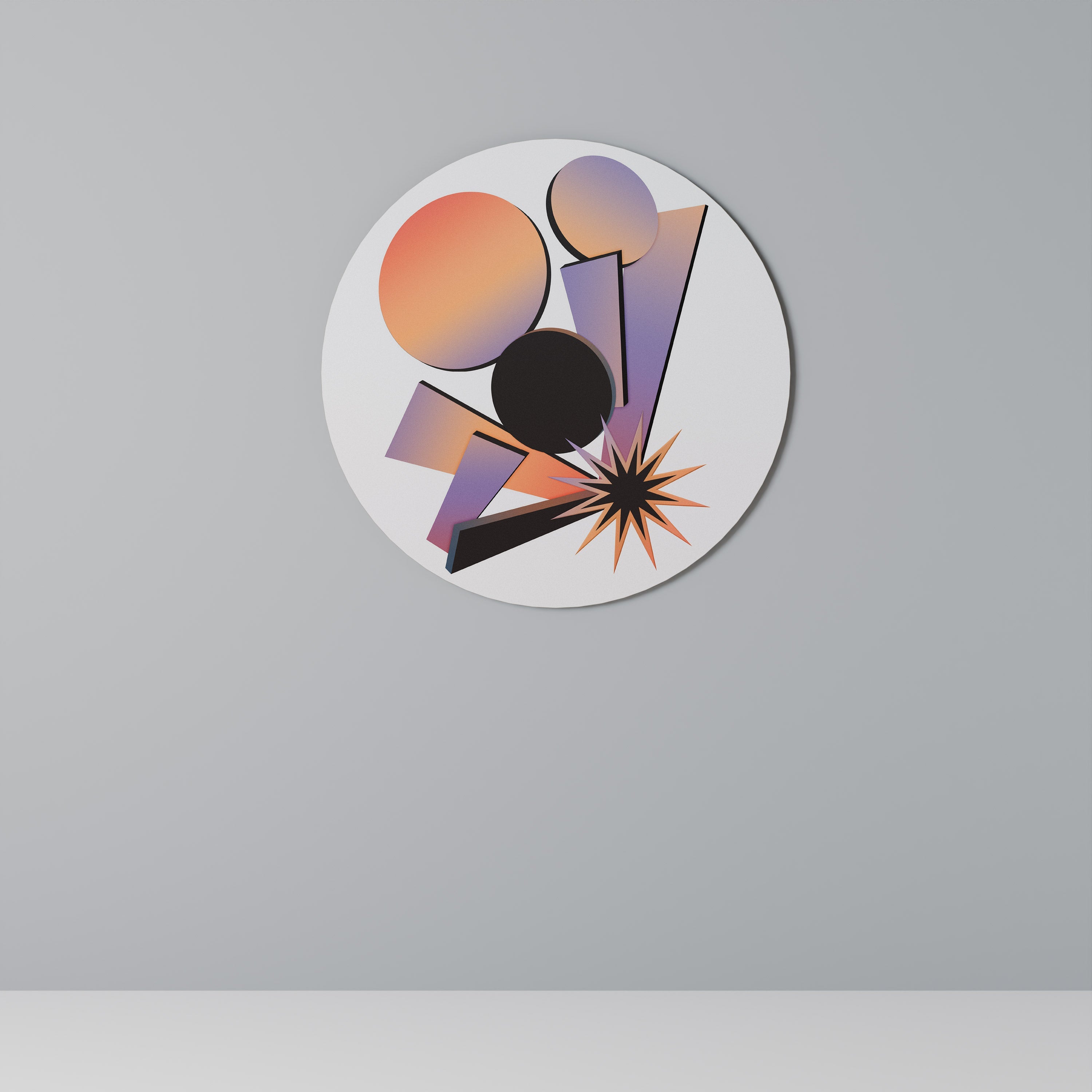 ANGULAR ARTISTRY Round Wall Art