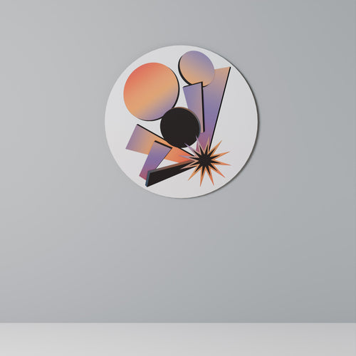 ANGULAR ARTISTRY Runde Wanddekoration Ø 69 cm