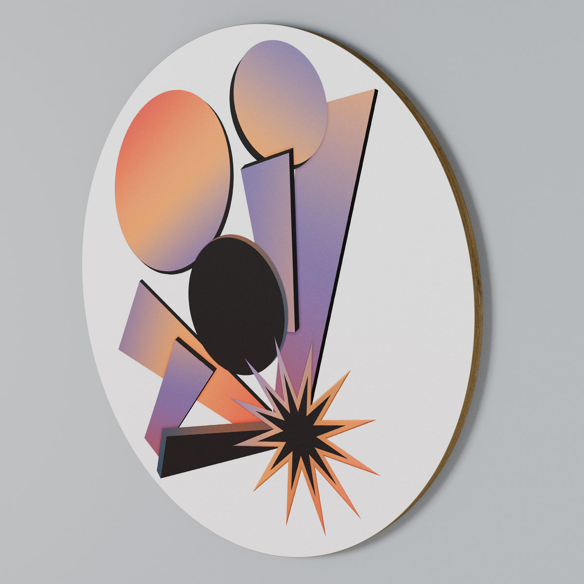 ANGULAR ARTISTRY Rundes Wandbild