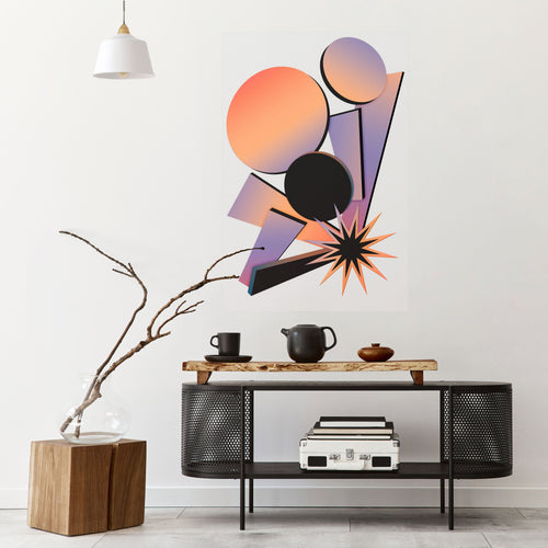 ANGULAR ARTISTRY Selbstklebendes Poster - Hochformat