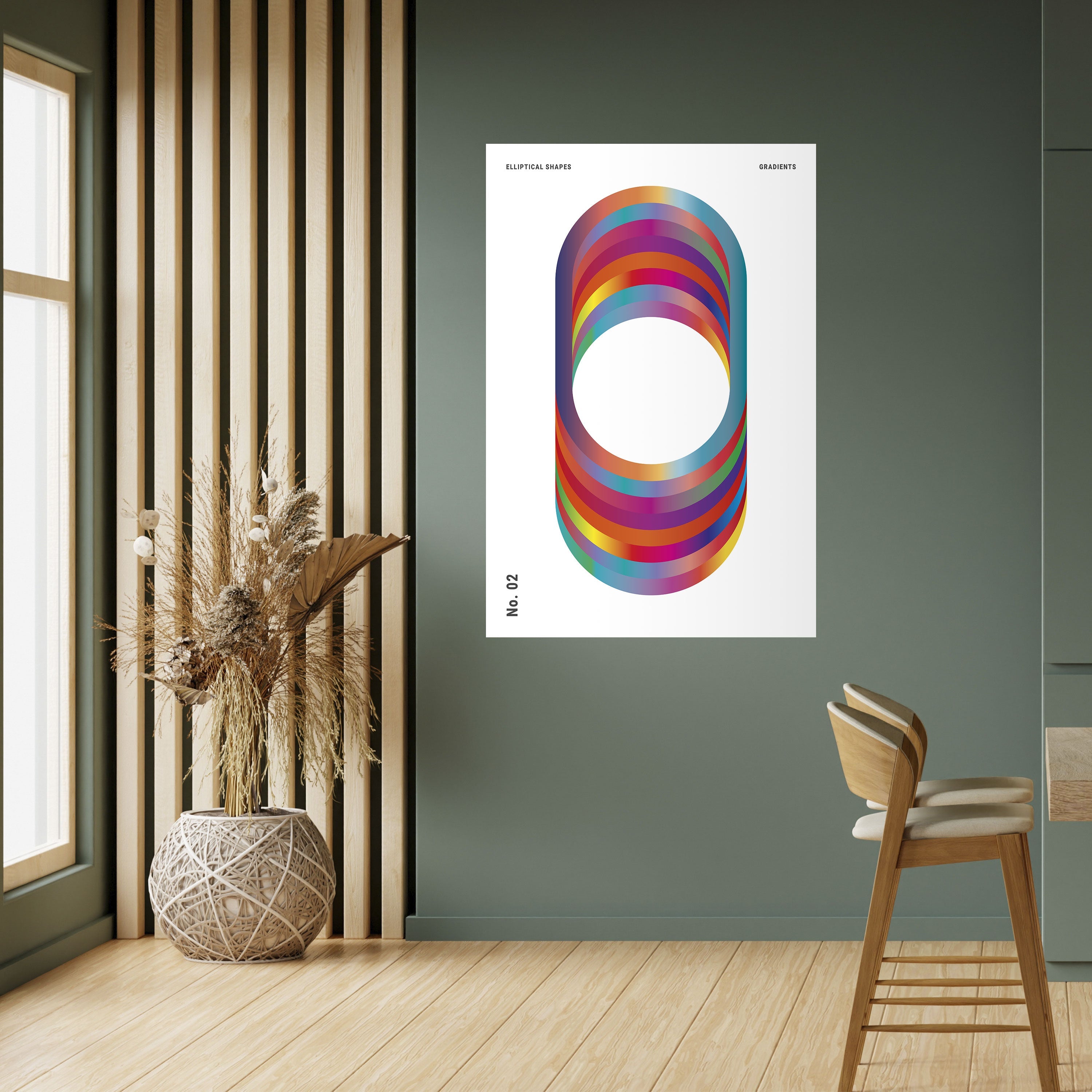 ELIPTICAL GRADIENTS Vertikales Poster zum Abziehen und Aufkleben