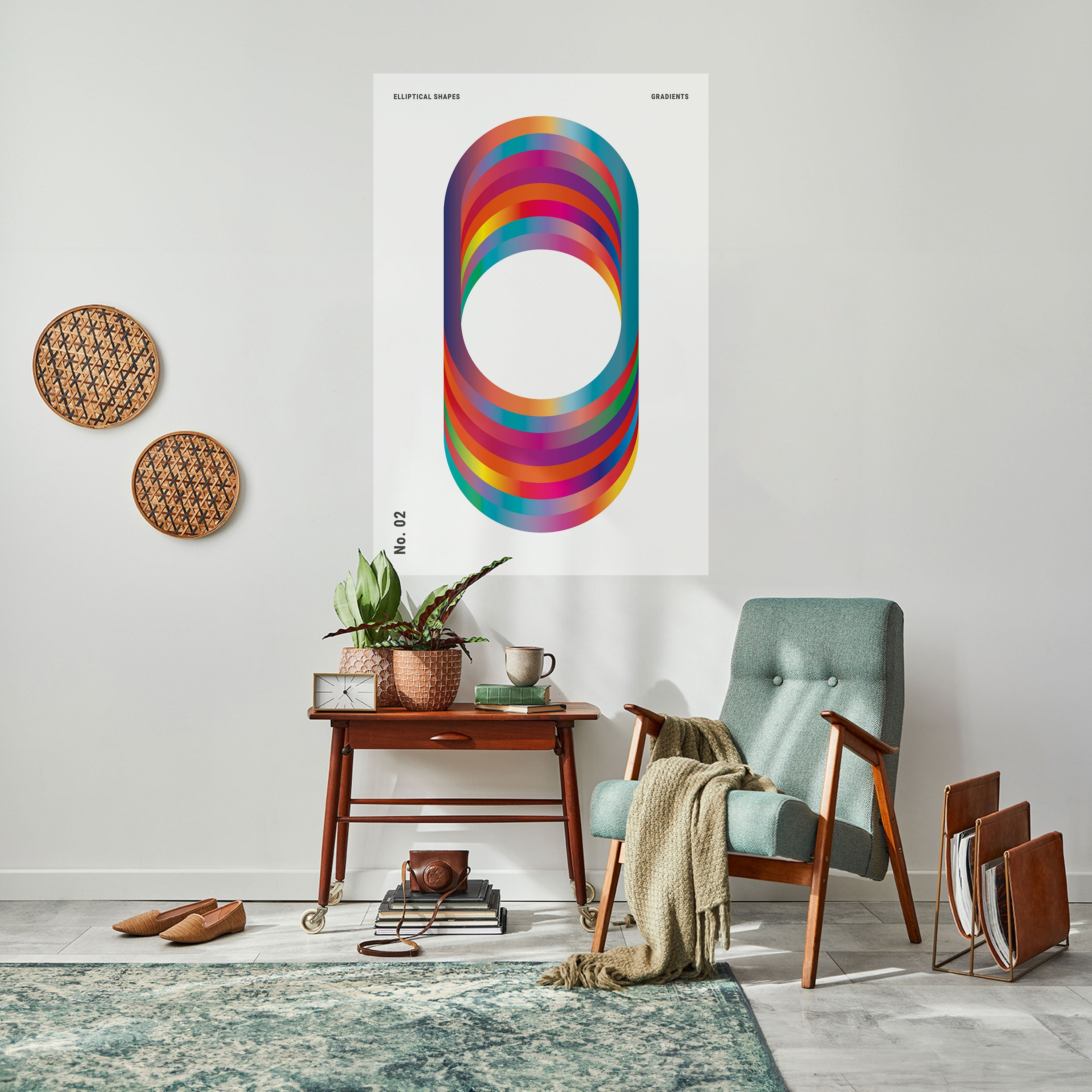 ELIPTICAL GRADIENTS Vertikales Poster zum Abziehen und Aufkleben