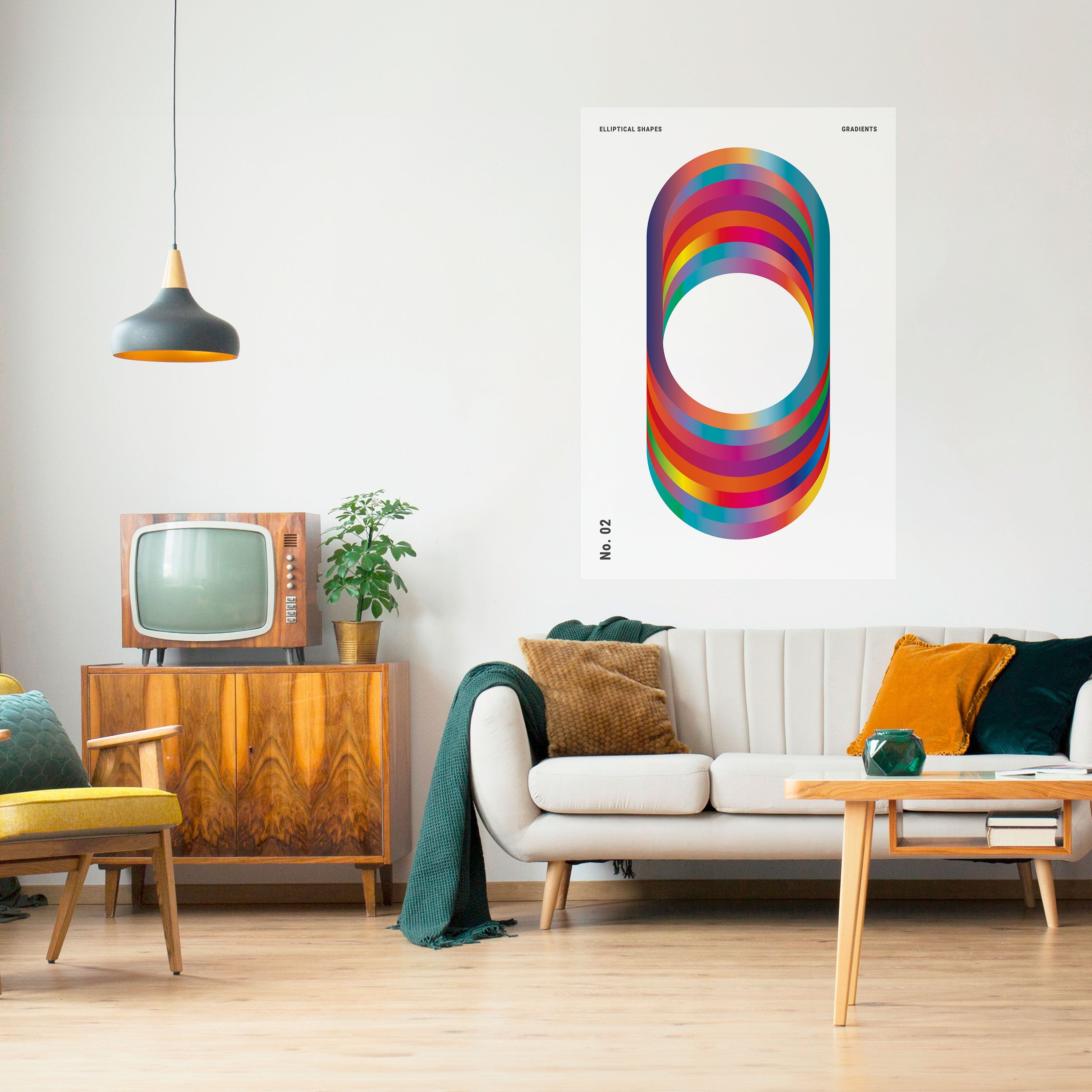 ELIPTICAL GRADIENTS Vertikales Poster zum Abziehen und Aufkleben