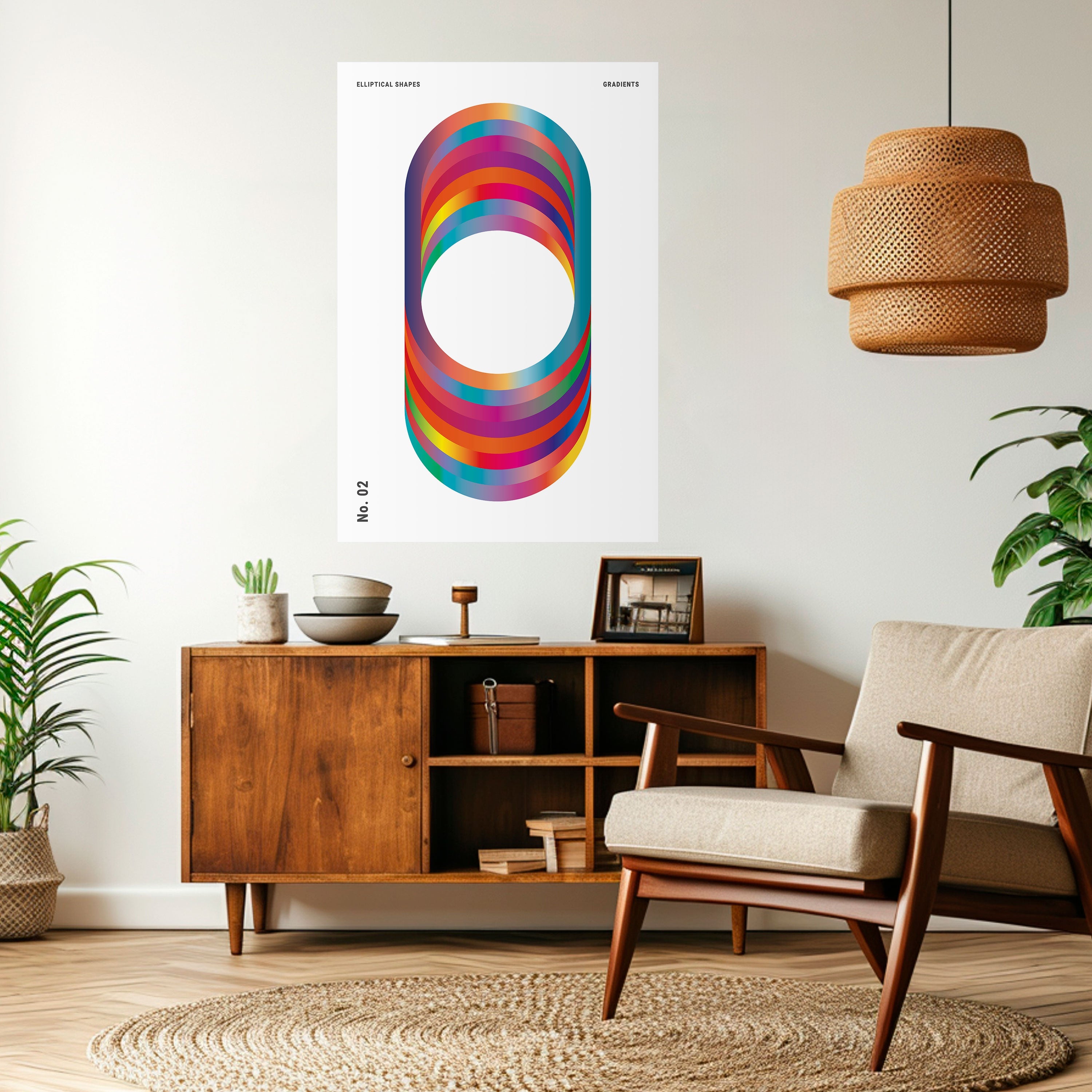 ELIPTICAL GRADIENTS Vertikales Poster zum Abziehen und Aufkleben