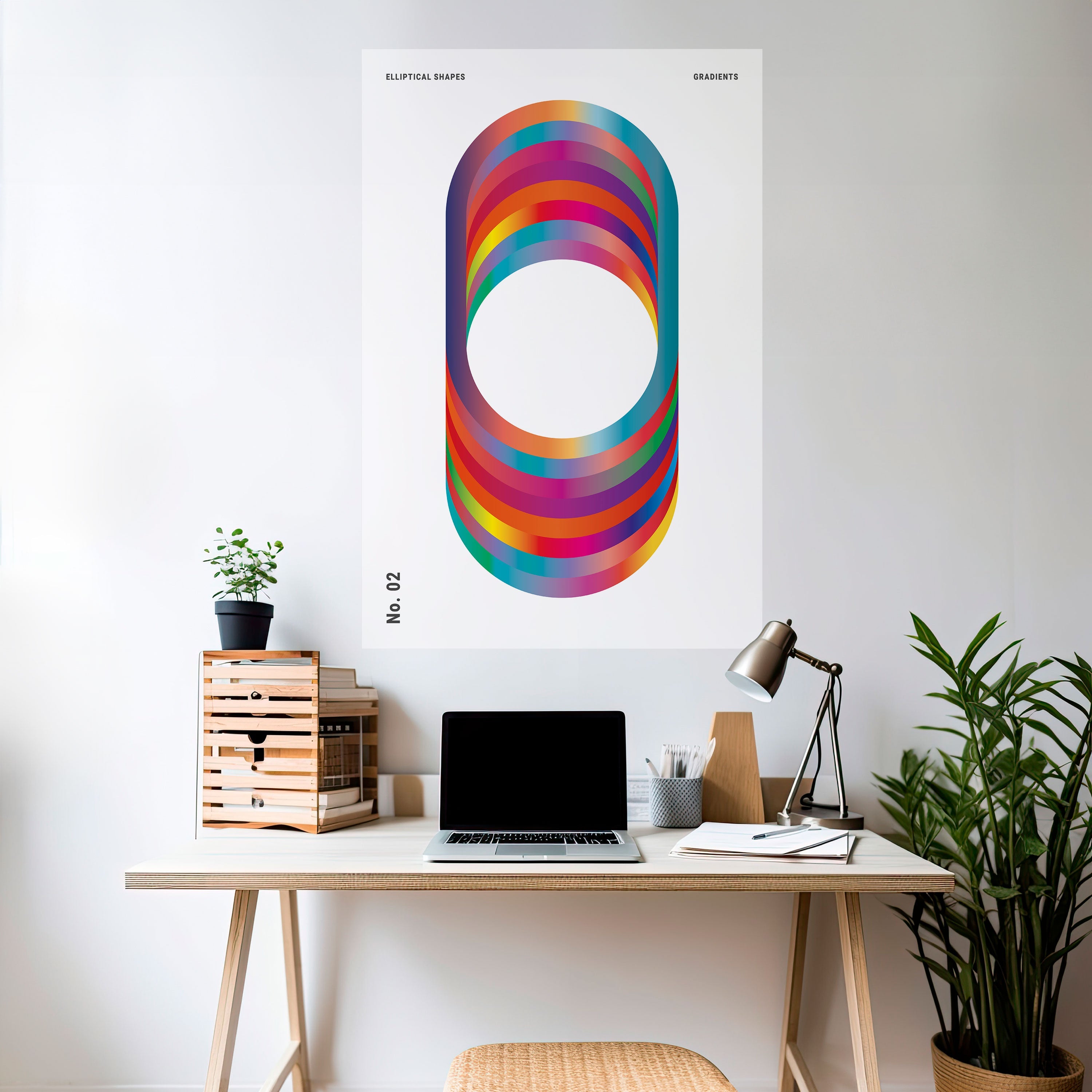 ELIPTICAL GRADIENTS Vertikales Poster zum Abziehen und Aufkleben