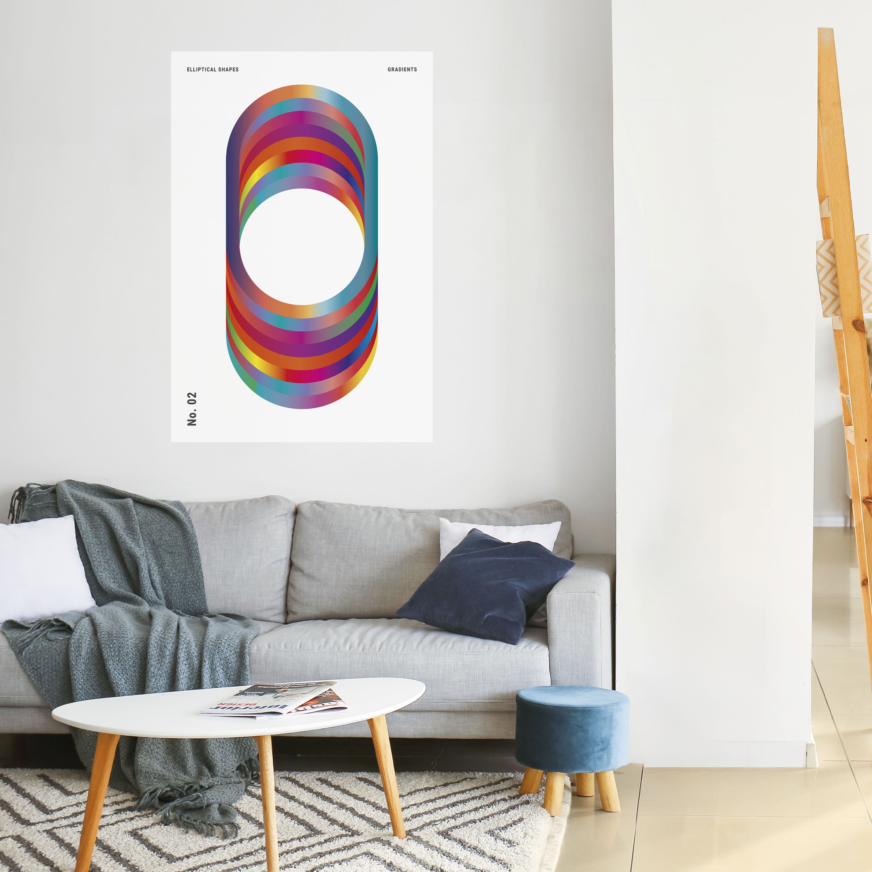 ELIPTICAL GRADIENTS Vertikales Poster zum Abziehen und Aufkleben