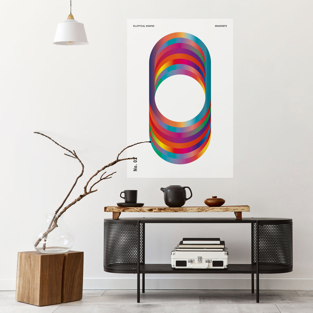 ELIPTICAL GRADIENTS Vertikales Poster zum Abziehen und Aufkleben