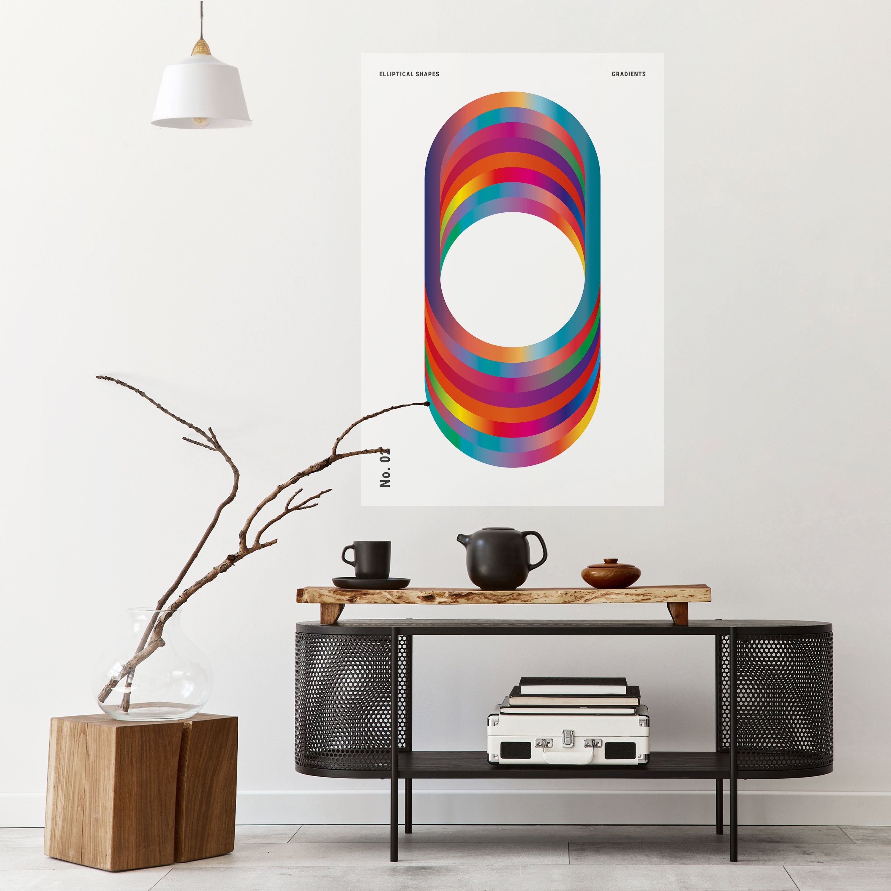 ELIPTICAL GRADIENTS Vertikales Poster zum Abziehen und Aufkleben