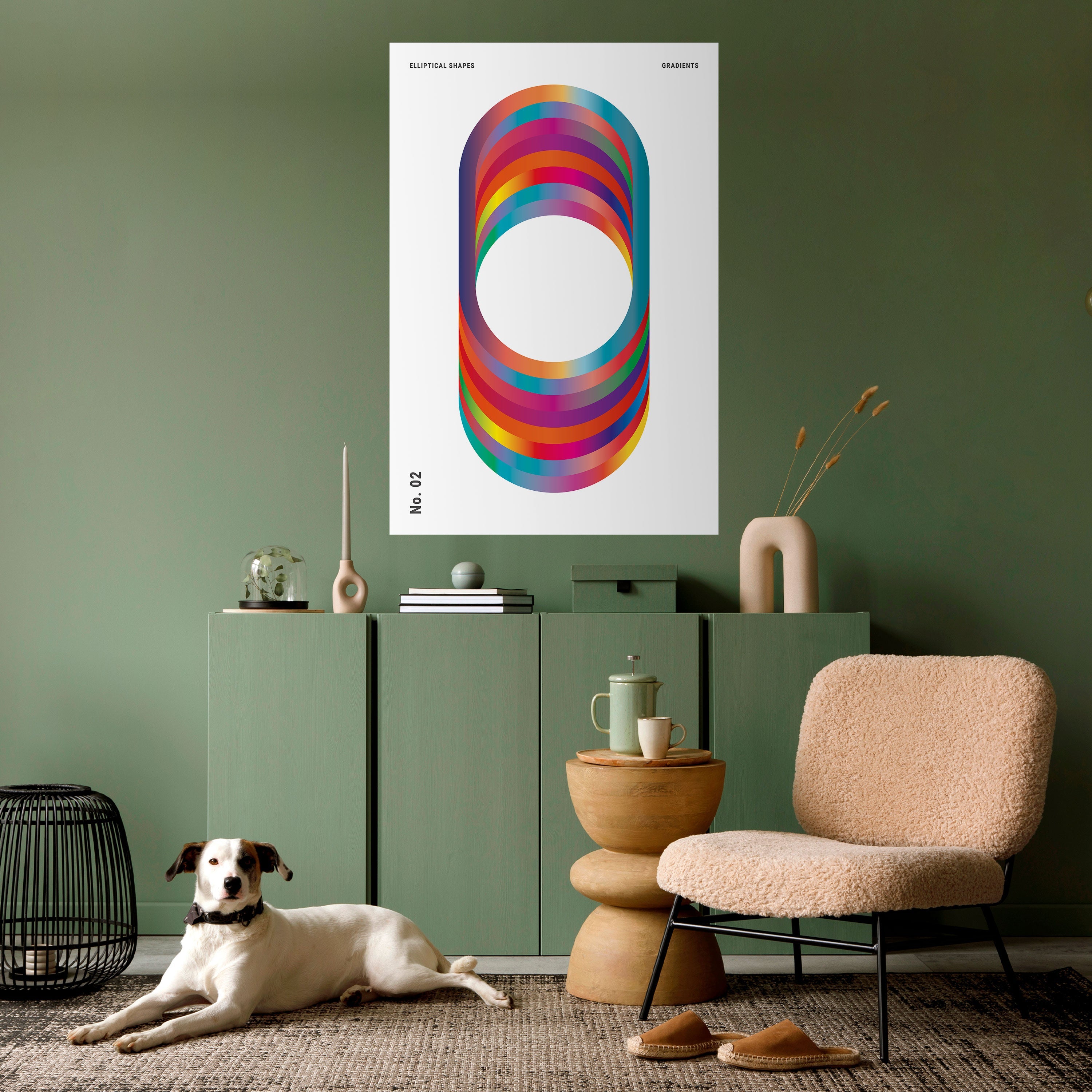 ELIPTICAL GRADIENTS Vertikales Poster zum Abziehen und Aufkleben