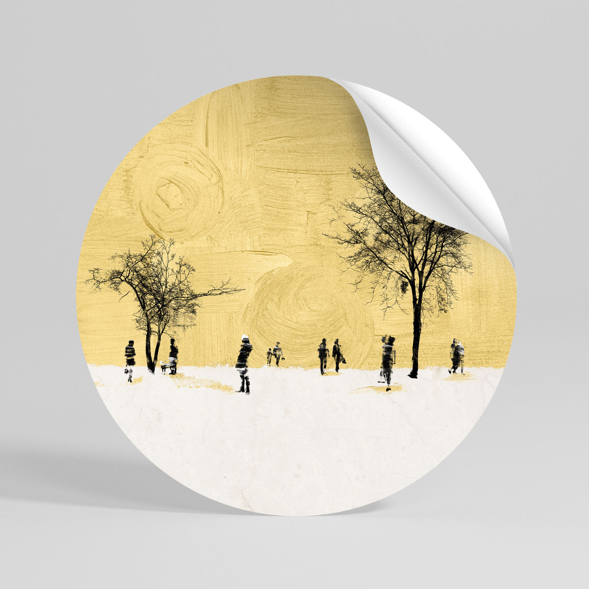 ERASED IN TIME Runder Wandsticker zum Abziehen und Aufkleben