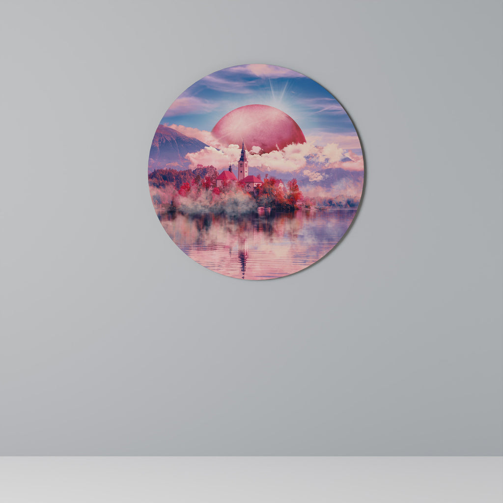 MARS OVER THE BLED LAKE Runde Wanddekoration Ø 69 cm