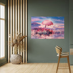 MARS OVER THE BLED LAKE Selbstklebendes Horizontal-Poster