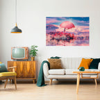 MARS OVER THE BLED LAKE Selbstklebendes Horizontal-Poster