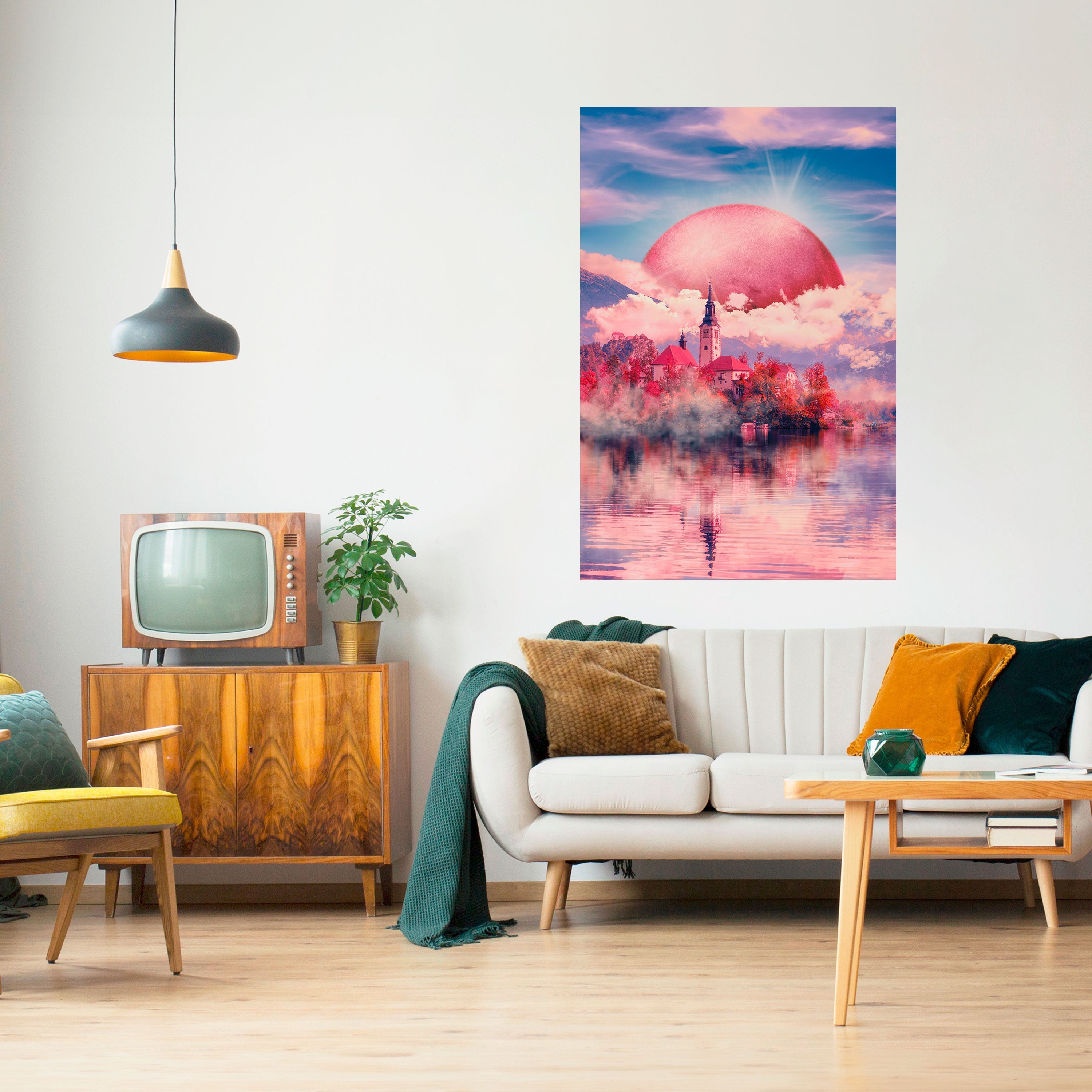 MARS ÜBER DEM BLED SEE Vertikales Poster zum Abziehen und Aufkleben