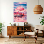 MARS OVER THE BLED LAKE Selbstklebendes Poster - Hochformat