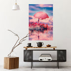 MARS OVER THE BLED LAKE Selbstklebendes Poster - Hochformat