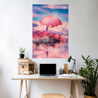 MARS OVER THE BLED LAKE Selbstklebendes Poster - Hochformat