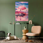 MARS OVER THE BLED LAKE Selbstklebendes Poster - Hochformat