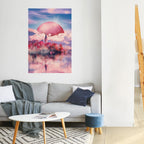 MARS OVER THE BLED LAKE Selbstklebendes Poster - Hochformat