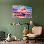 MARS OVER THE BLED LAKE Selbstklebendes Horizontal-Poster