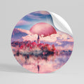 MARS OVER THE BLED LAKE Runder Wandsticker zum Abziehen und Aufkleben