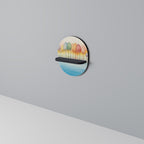 COLORFUL OASIS Ovales Kunstregal in Schwarz