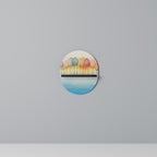 COLORFUL OASIS Ovales Kunstregal in Schwarz