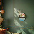 COLORFUL OASIS Ovales Kunstregal in Schwarz