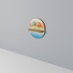 COLORFUL OASIS Ovales Kunstregal in Eiche-Optik