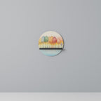 COLORFUL OASIS Rundes Kunstregal in Schwarz