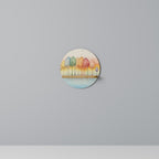 COLORFUL OASIS Rundes Kunstregal in Eiche-Optik