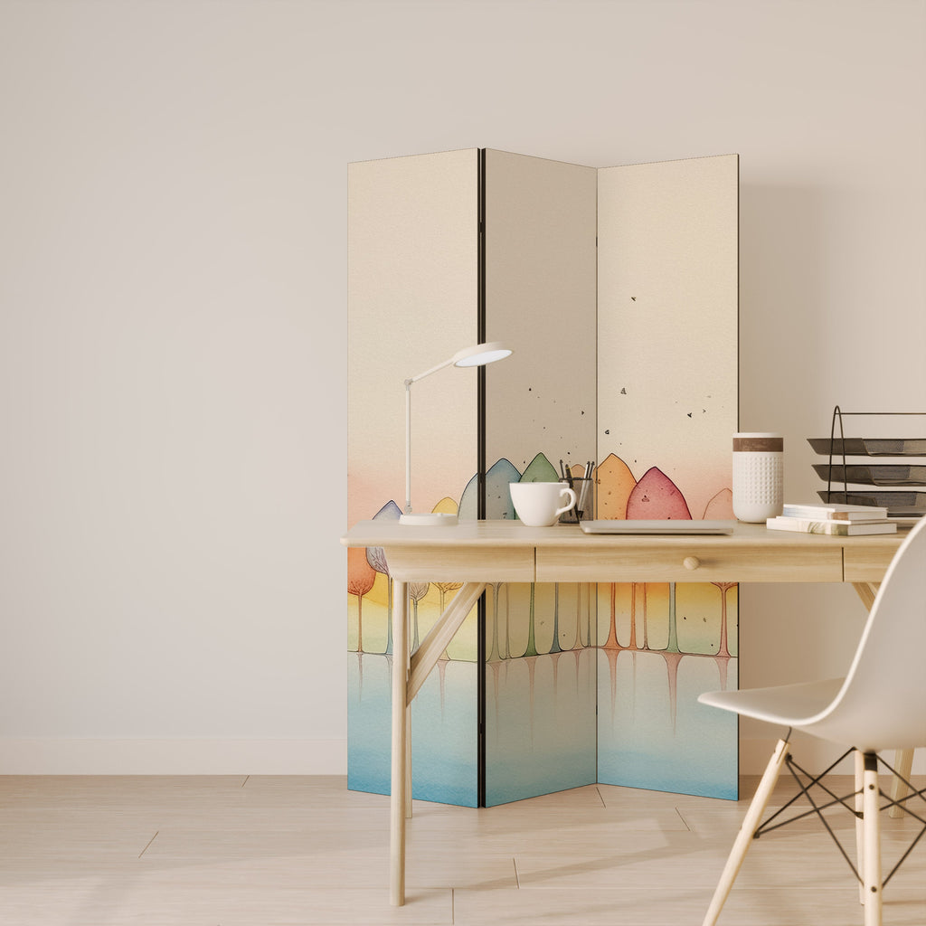 COLORFUL OASIS Dekorativer 3-teiliger Raumteiler