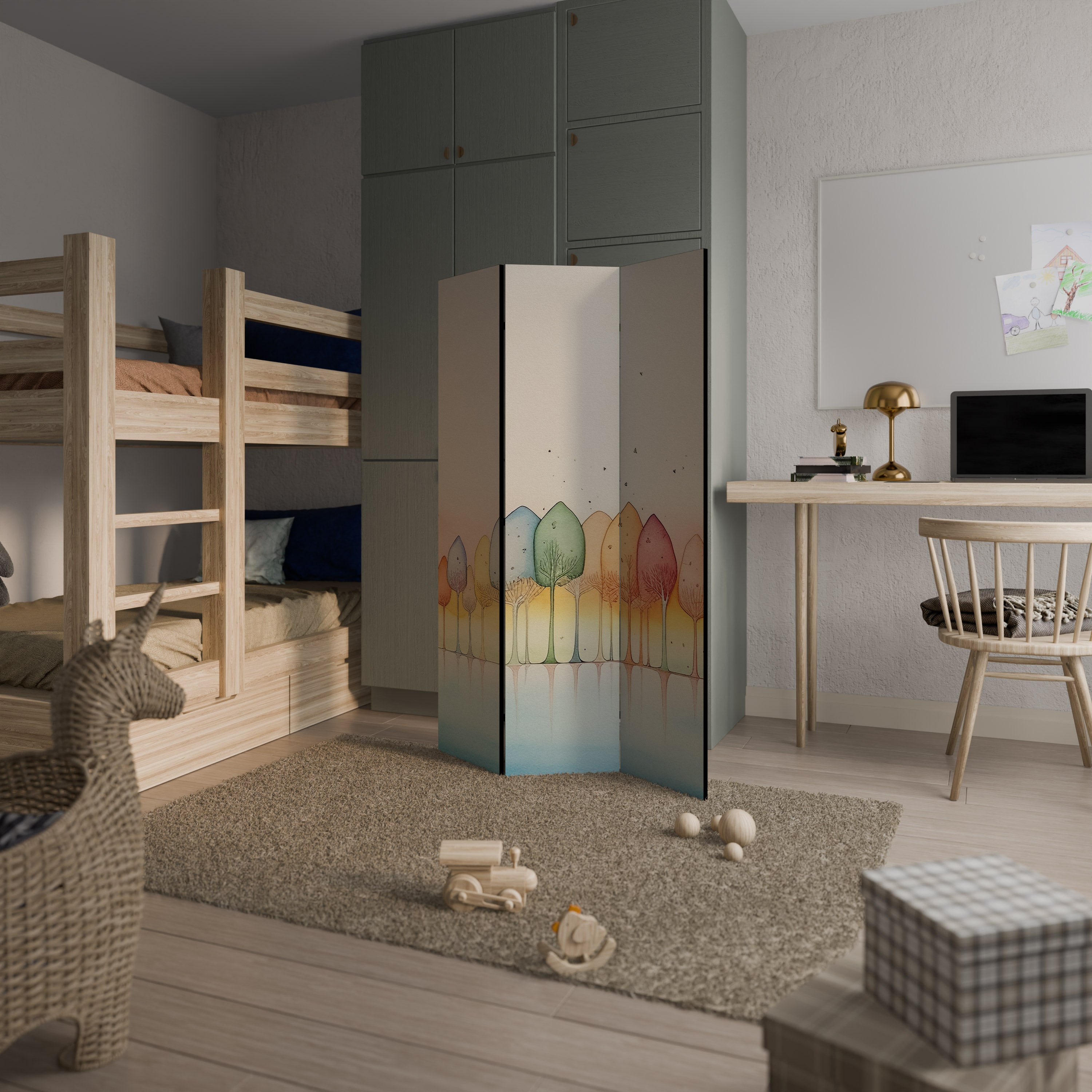 COLORFUL OASIS 3-teiliger Paravent