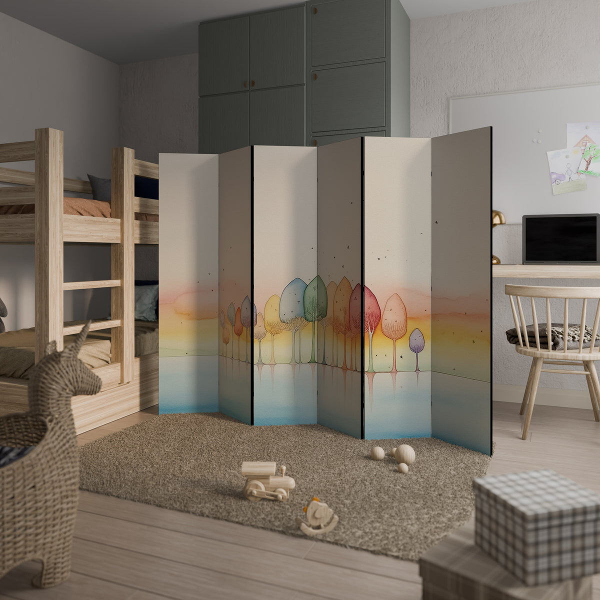COLORFUL OASIS 6-teiliger Paravent