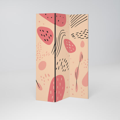 APRICOT FRENZY 3-Panel Room Divider