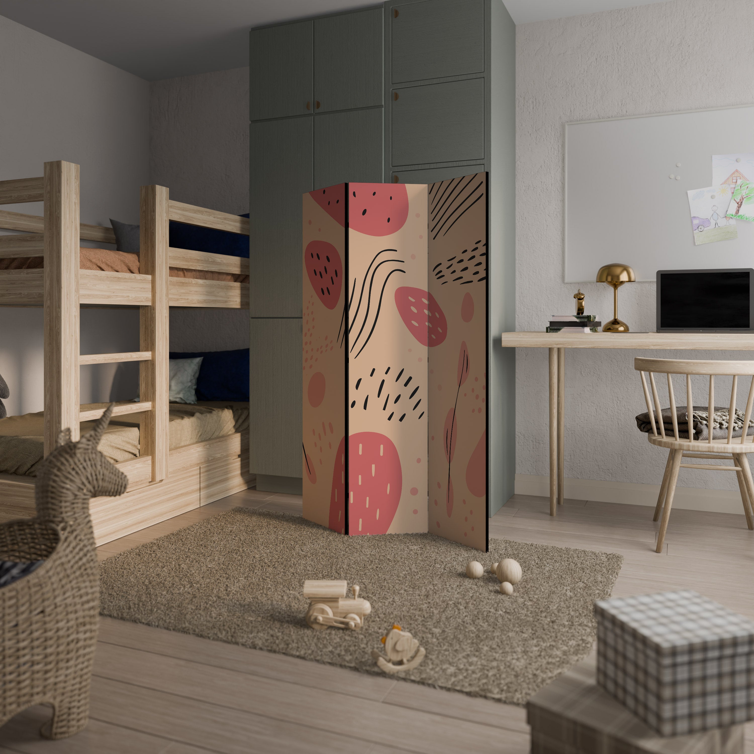 APRICOT FRENZY 3-teiliger Paravent