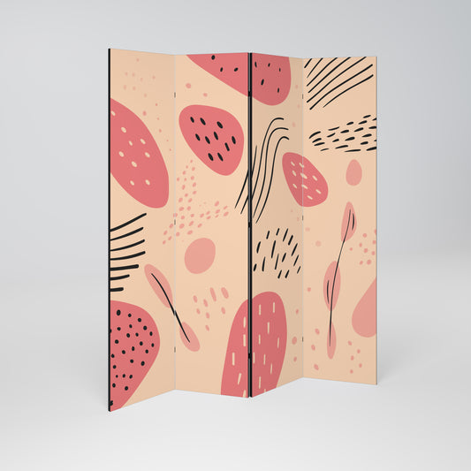 APRICOT FRENZY 4-teiliger Paravent