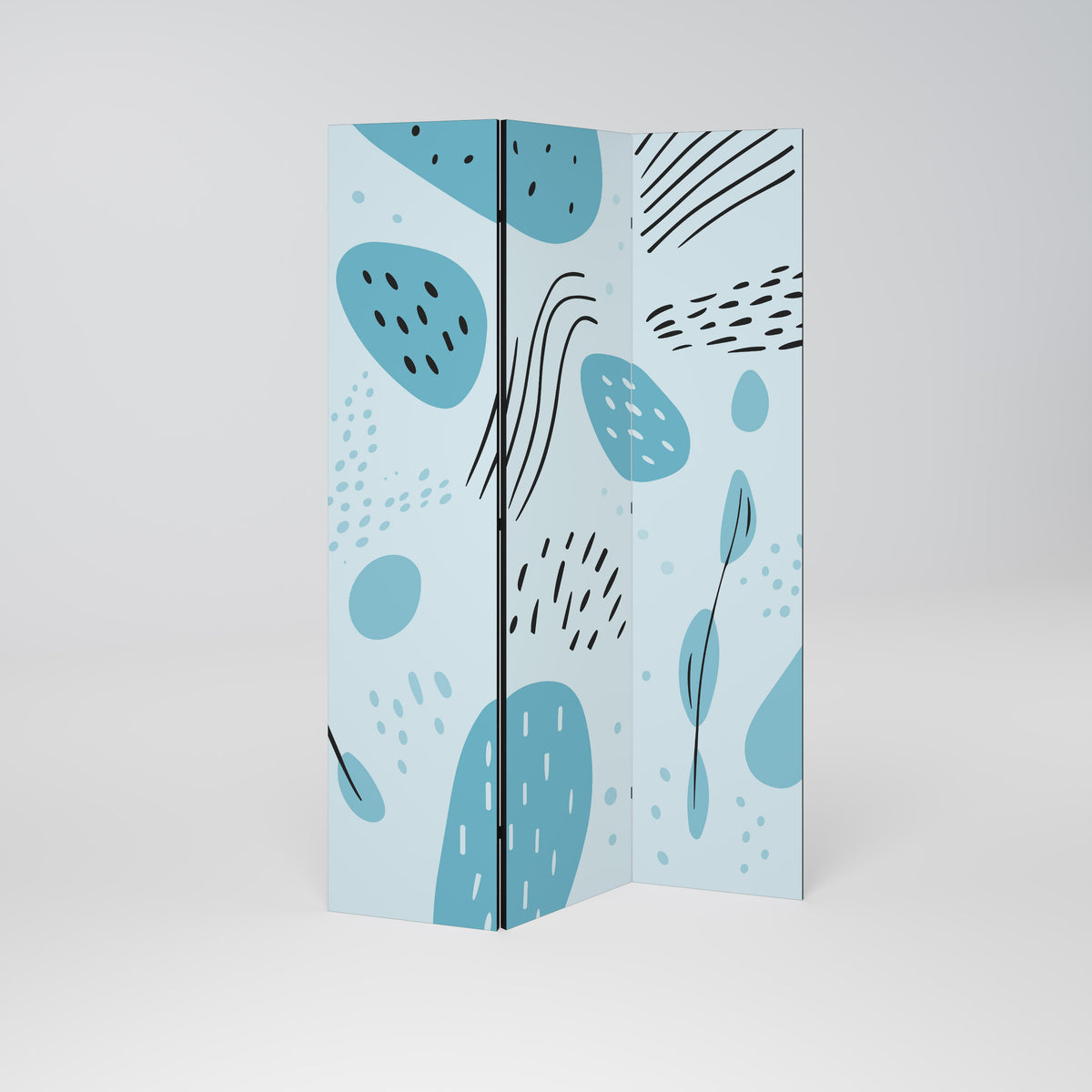 GREENISH FRENZY 3-Panel Room Divider