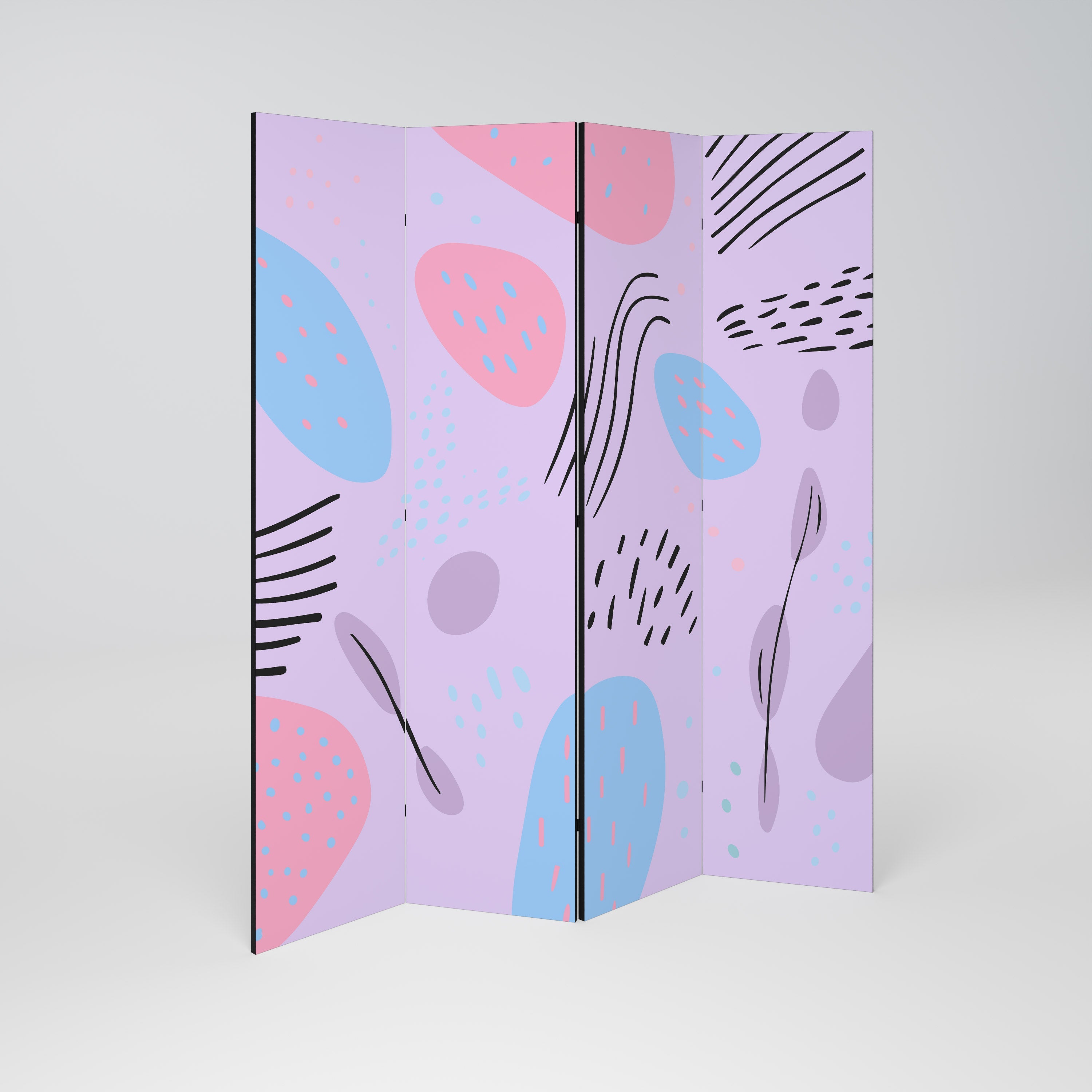 PINKY FRENZY Dekorativer 4-teiliger Raumteiler